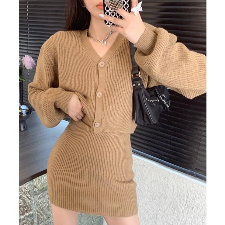 Vネック ニット セットアップ | aimoha  | 詳細画像2 