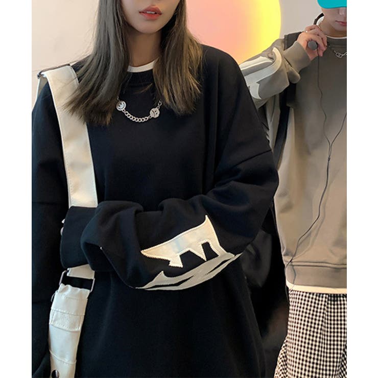 【genxder】ユニセックスパッチワークスウェット  | aimoha  | 詳細画像2 