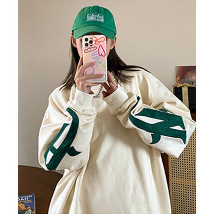 【genxder】ユニセックスパッチワークスウェット  | aimoha  | 詳細画像1 