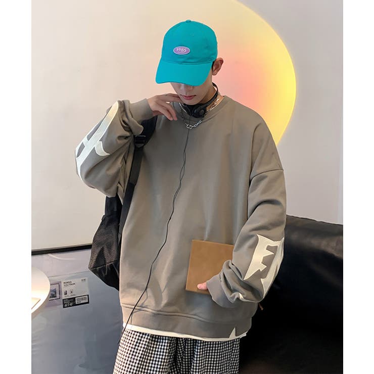 キャメル | 【genxder】ユニセックスパッチワークスウェット  | aimoha 