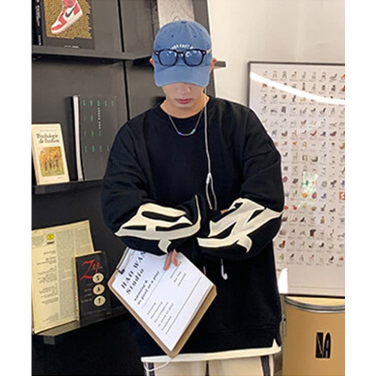 【genxder】ユニセックスパッチワークスウェット  | aimoha  | 詳細画像4 