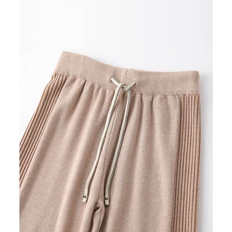 サイドストライプニットパンツ ワイドパンツ | aimoha  | 詳細画像7 