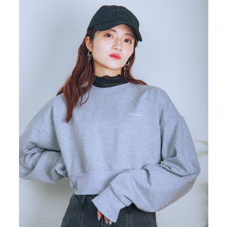 バックリボンデザインオーバーショートスウェット | aimoha  | 詳細画像2 