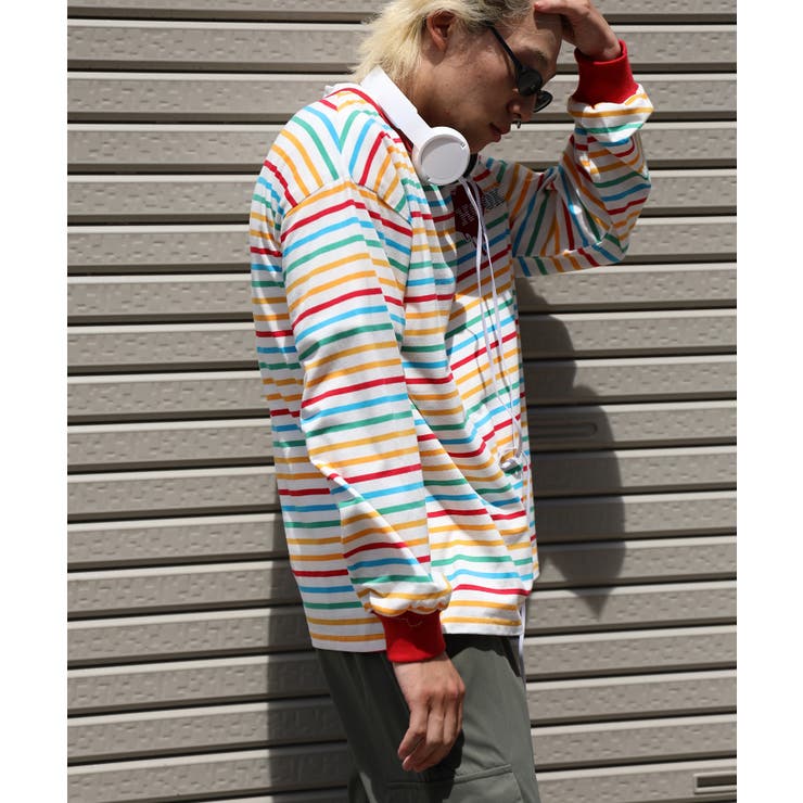 溶けるハート刺繍カラフルボーダー長袖tシャツ | HOOK | 詳細画像10 