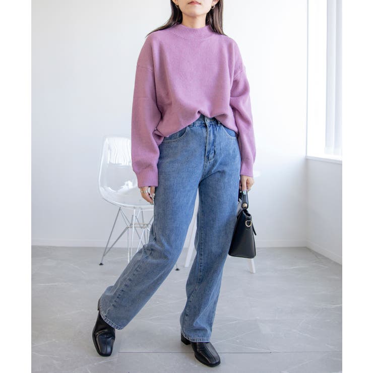 ハイネックオーバーニット 韓国ファッション | aimoha  | 詳細画像5 