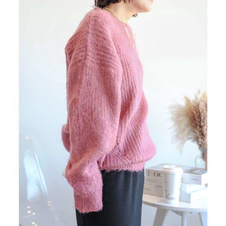 モヘアライクニットプルオーバー ユニセックス オーバーサイズ | aimoha  | 詳細画像26 