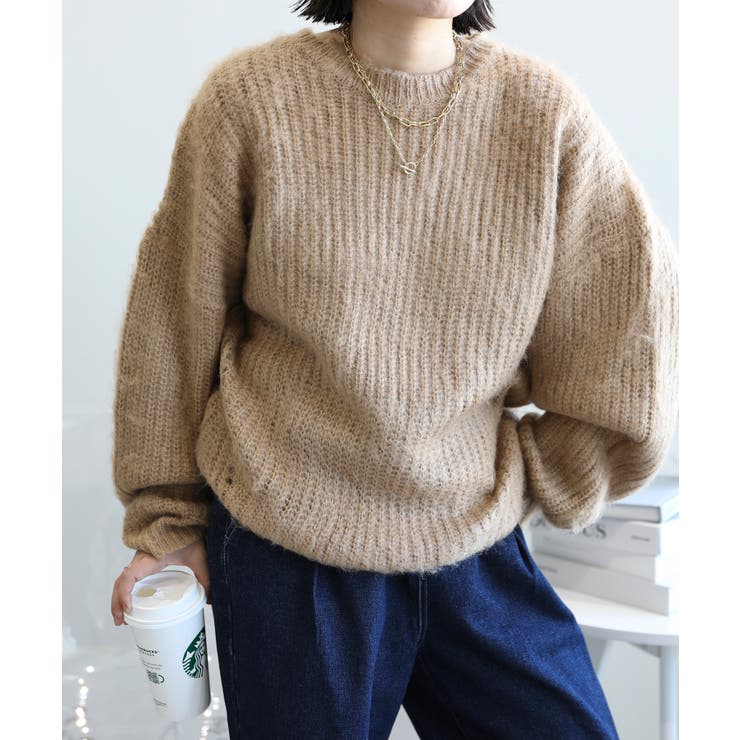 モヘアライクニットプルオーバー ユニセックス オーバーサイズ | aimoha  | 詳細画像21 
