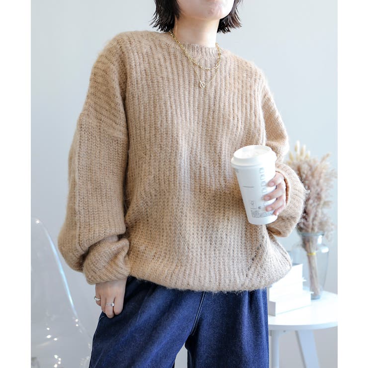 モヘアライクニットプルオーバー ユニセックス オーバーサイズ | aimoha  | 詳細画像23 