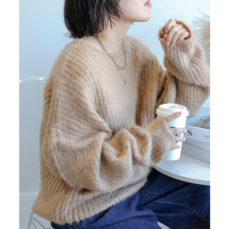 モヘアライクニットプルオーバー ユニセックス オーバーサイズ | aimoha  | 詳細画像24 