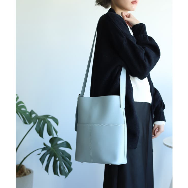 選べる3サイズ 外ポケット付きフェイクレザートートバッグレディース オルチャン | aimoha  | 詳細画像25 