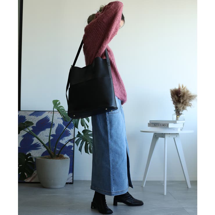 選べる3サイズ 外ポケット付きフェイクレザートートバッグレディース オルチャン | aimoha  | 詳細画像29 