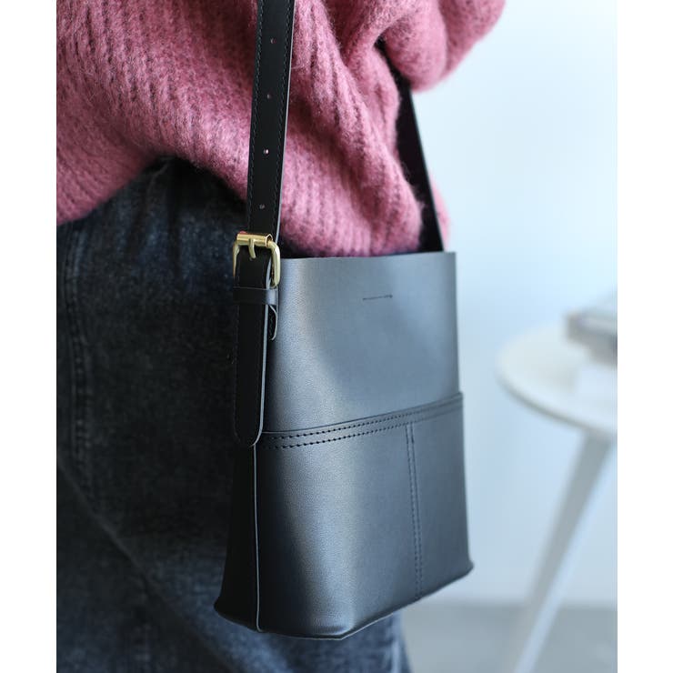 ブラック(Sサイズ) | 選べる3サイズ 外ポケット付きフェイクレザートートバッグレディース オルチャン | aimoha 