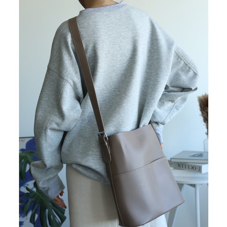 グレー(Mサイズ) | 選べる3サイズ 外ポケット付きフェイクレザートートバッグレディース オルチャン | aimoha 