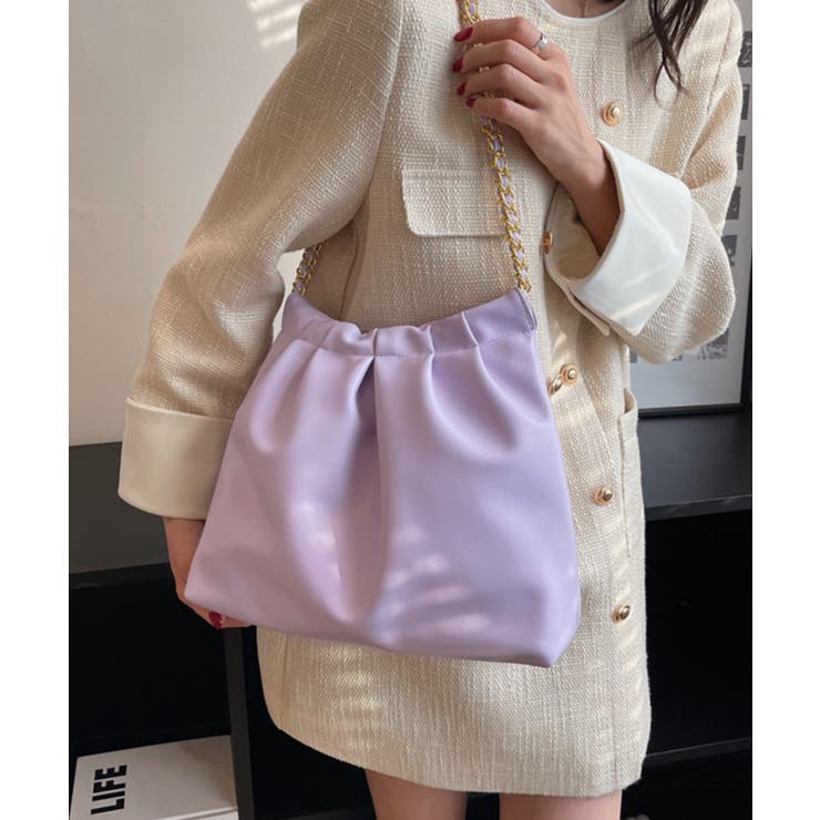 パープル | 【Jasmine】チェーン巾着バッグ Jasmine Grandiflorum | aimoha 