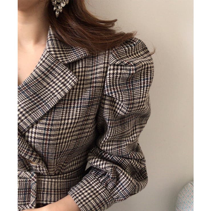 【Jasmine】チェック柄パワショルマーメイドワンピース Jasmine Gr… | aimoha  | 詳細画像5 