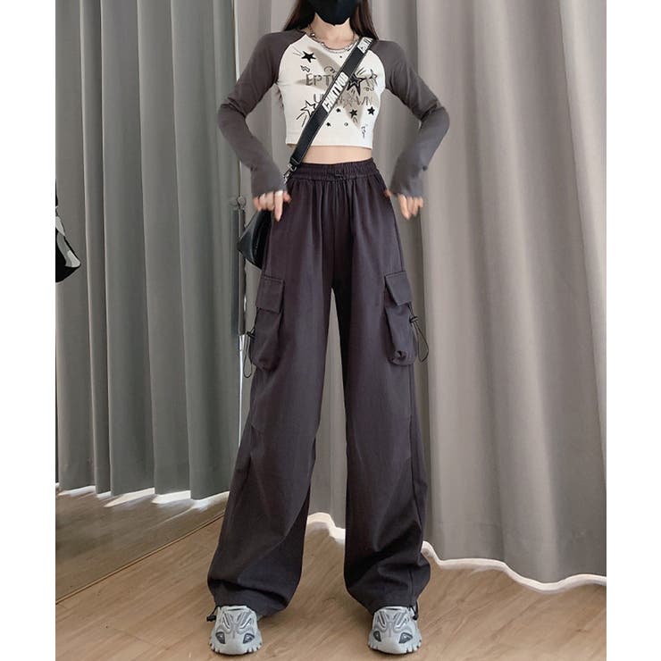 カジュアルワイドカーゴパンツ | aimoha  | 詳細画像3 