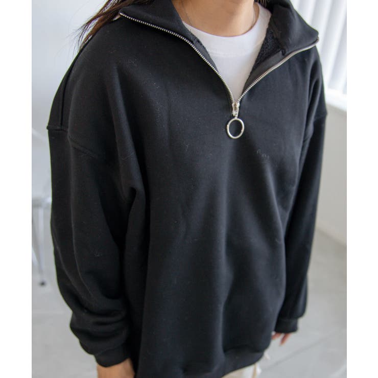 オーバーサイズハーフジップスウェット【AW】 | aimoha  | 詳細画像4 