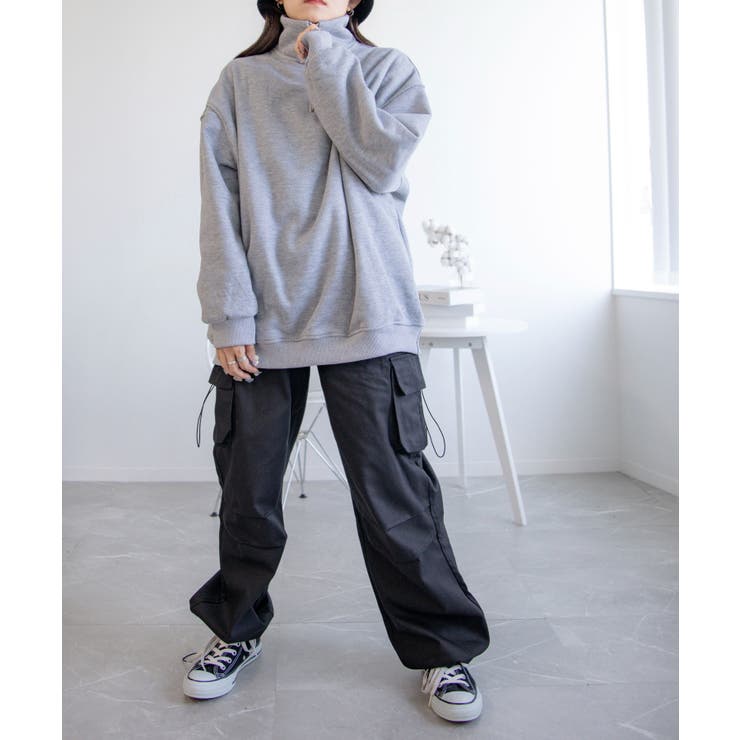オーバーサイズハーフジップスウェット【AW】 | aimoha  | 詳細画像2 