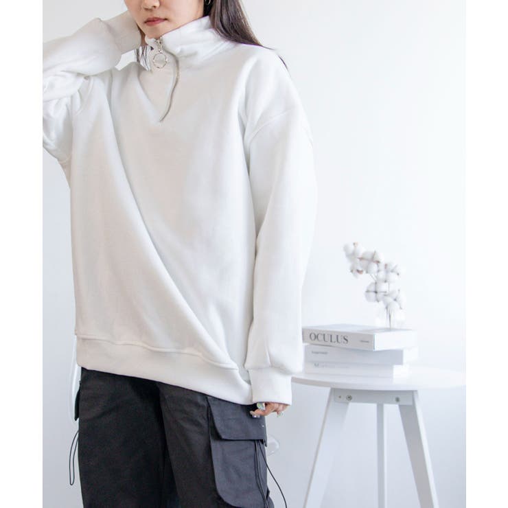 オーバーサイズハーフジップスウェット【AW】 | aimoha  | 詳細画像10 