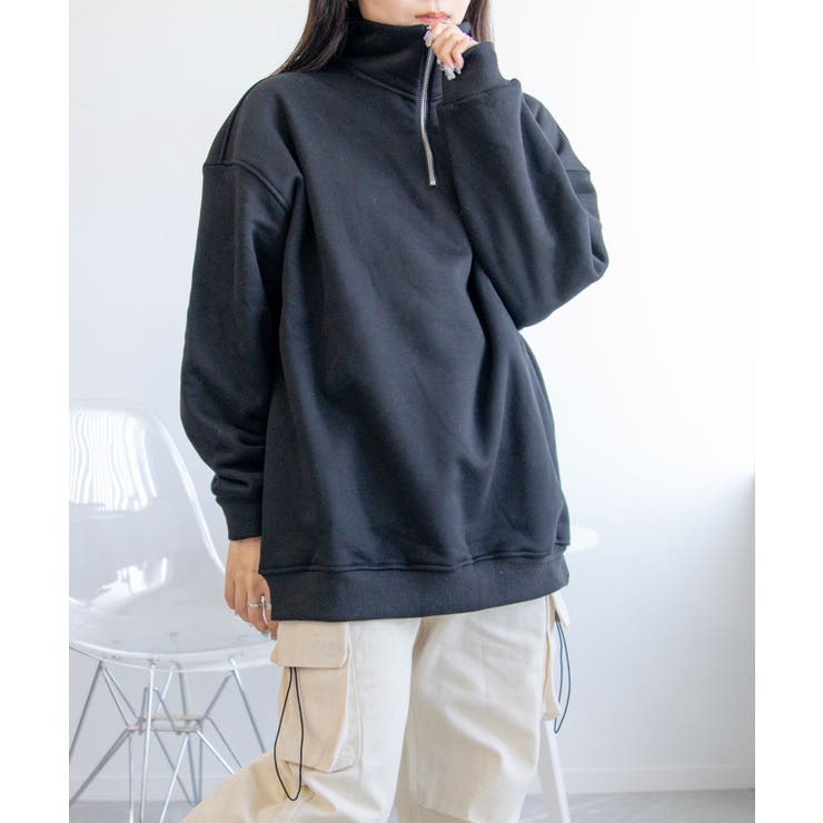 オーバーサイズハーフジップスウェット【AW】 | aimoha  | 詳細画像7 