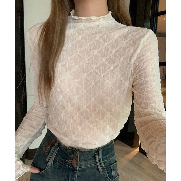 シアー刺繍トップス | aimoha  | 詳細画像1 