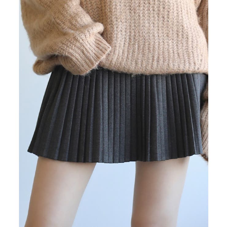 ダークグレー | ウエスト切り替えプリーツミニスカート Jasmine Grandiflorum | aimoha 