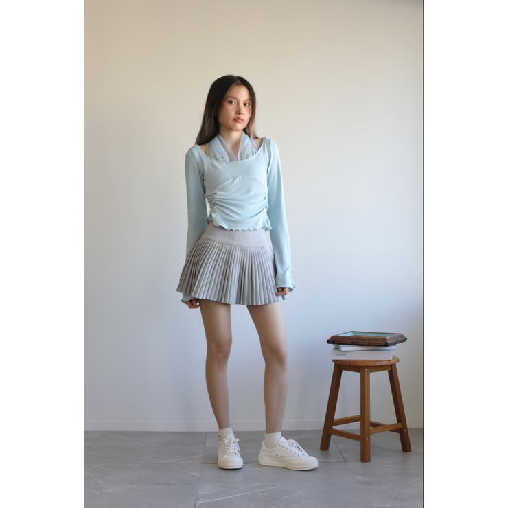 ウエスト切り替えプリーツミニスカート Jasmine Grandiflorum | aimoha  | 詳細画像7 