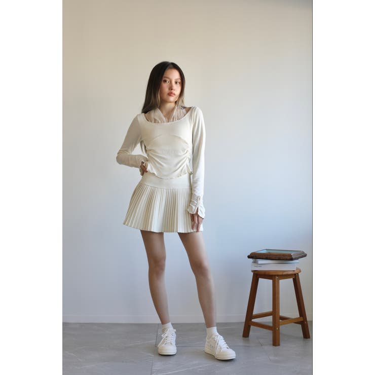 ウエスト切り替えプリーツミニスカート Jasmine Grandiflorum | aimoha  | 詳細画像8 