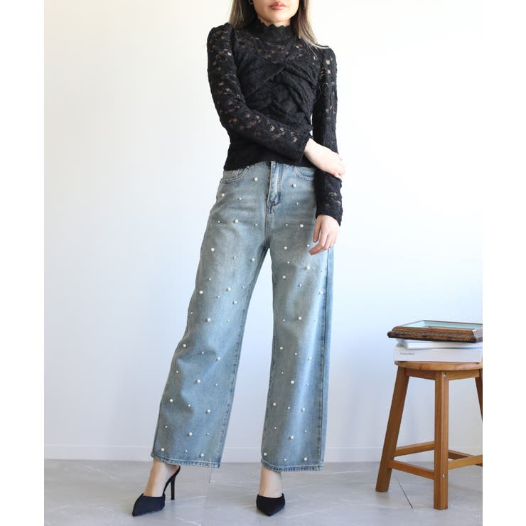 レースハイネックシアーインナートップス Jasmine Grandiflorum[品番