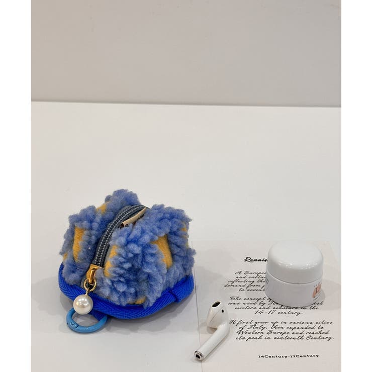 ブルー | ボアミニケース エアポッズポーチ【AW】 | aimoha 