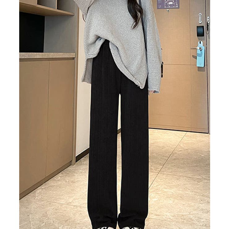 裏起毛 ケーブル柄コーデュロイストレートスウェットパンツ【AW】 | aimoha  | 詳細画像5 