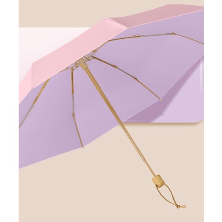 ピンク | 【晴雨兼用】UVカット ミニ 木製持ち手 マカロンカラー折り畳み傘 | aimoha 