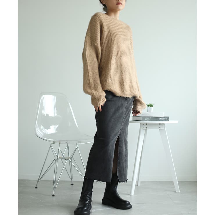 モヘアライクニットプルオーバー ユニセックス オーバーサイズ | aimoha  | 詳細画像51 