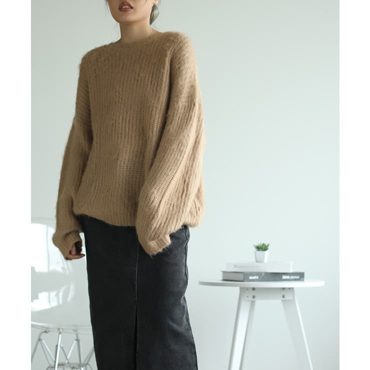 モヘアライクニットプルオーバー ユニセックス オーバーサイズ | aimoha  | 詳細画像50 