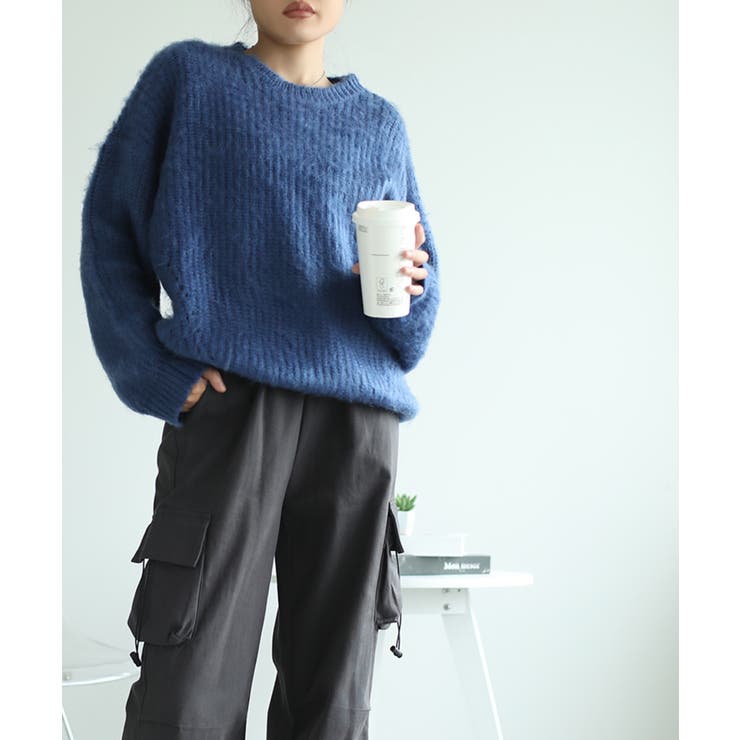 モヘアライクニットプルオーバー ユニセックス オーバーサイズ | aimoha  | 詳細画像49 