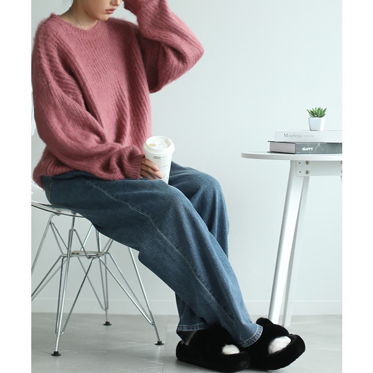 モヘアライクニットプルオーバー ユニセックス オーバーサイズ | aimoha  | 詳細画像55 