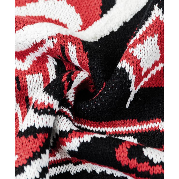 HOOK  original レトロ調溶けるハート配色ニットプルオーバー | HOOK | 詳細画像4 