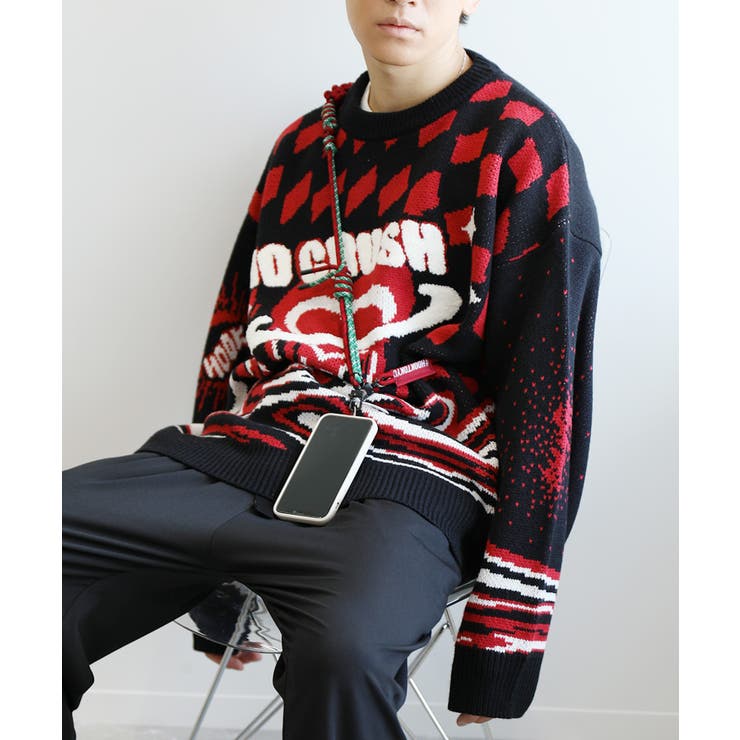 HOOK  original レトロ調溶けるハート配色ニットプルオーバー | HOOK | 詳細画像8 