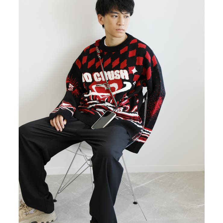 HOOK  original レトロ調溶けるハート配色ニットプルオーバー | HOOK | 詳細画像10 