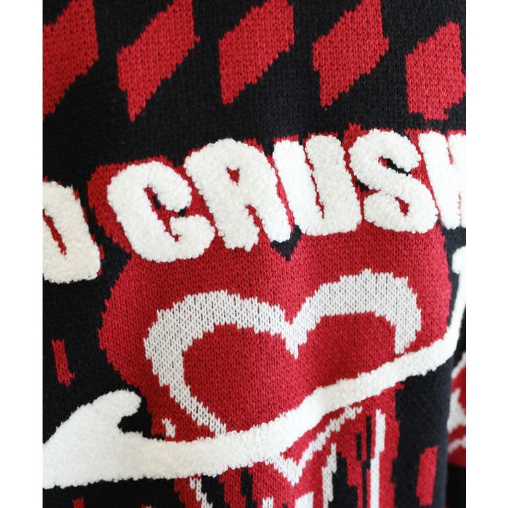 HOOK  original レトロ調溶けるハート配色ニットプルオーバー | HOOK | 詳細画像11 