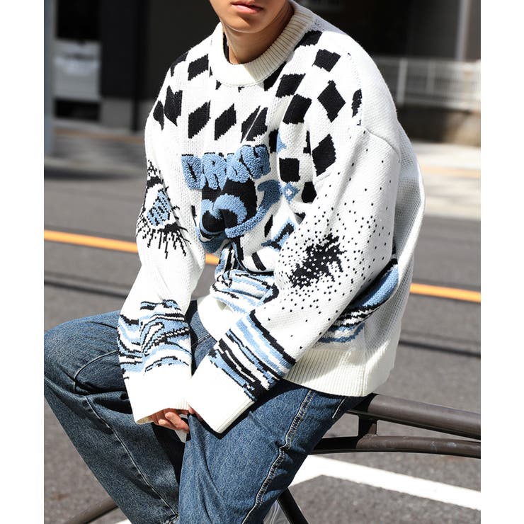 HOOK  original レトロ調溶けるハート配色ニットプルオーバー | HOOK | 詳細画像17 