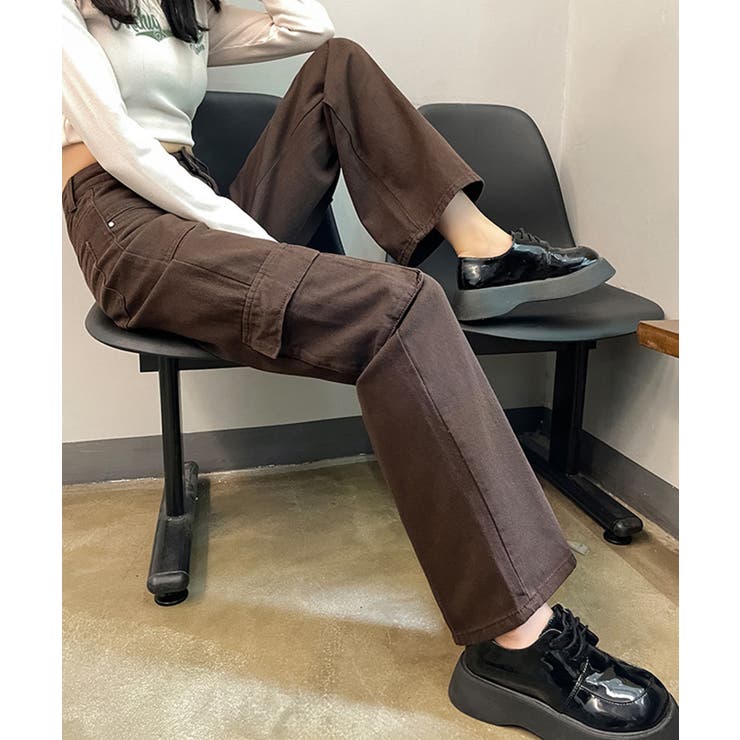 裏起毛カーゴパンツ カーゴ風裏起毛カラーデニムパンツ【AW】 | aimoha  | 詳細画像13 