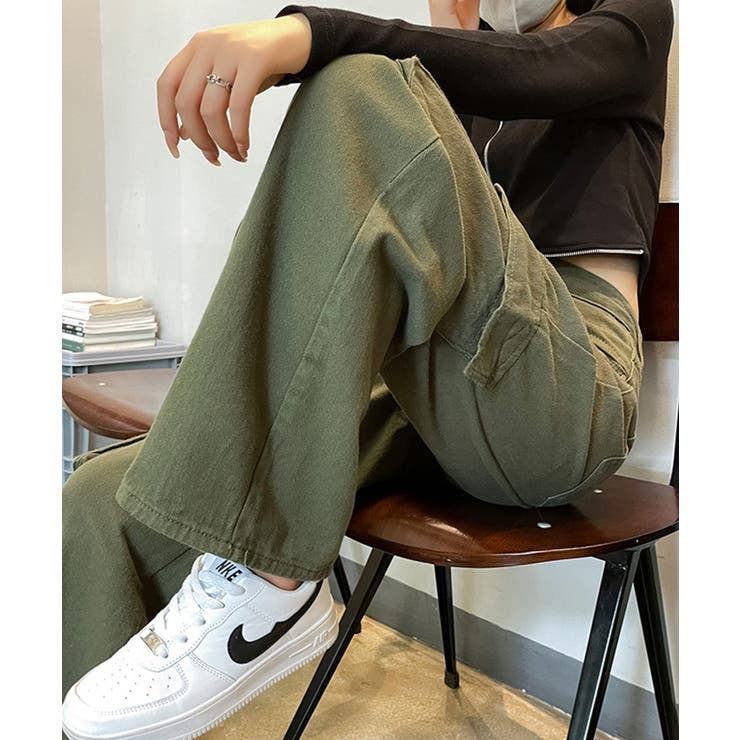 裏起毛カーゴパンツ カーゴ風裏起毛カラーデニムパンツ【AW】 | aimoha  | 詳細画像15 