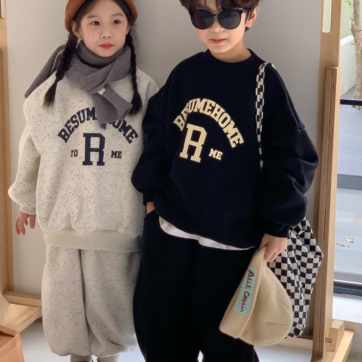 【aimoha-KIDS-】韓国子供服 ユニセックス厚地スウェットセットアップ | aimoha kids | 詳細画像1 
