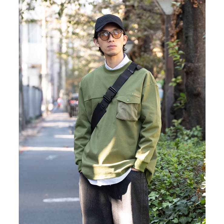 カーキ | 2WAYポケットビッグTシャツ 2WAY pocket | aimoha 