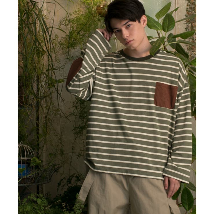 グリーン | ポケット付きボーダーロンT BORDER POCKET | aimoha 
