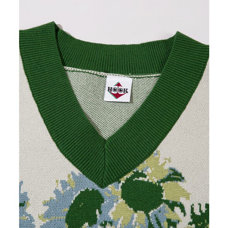 HOOK -original- かわいいネコとひまわりニットベスト | HOOK | 詳細画像5 