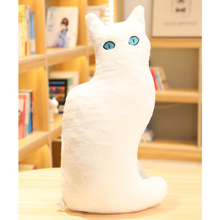 ホワイト | aimoha home猫 ぬいぐるみ 癒しクッション | aimoha 