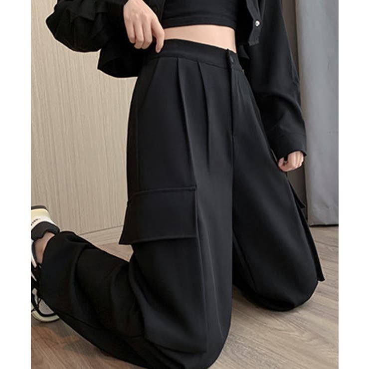 ワイドカーゴパンツ パンツ カーゴパンツ スーツワイドカーゴパンツ | aimoha  | 詳細画像3 