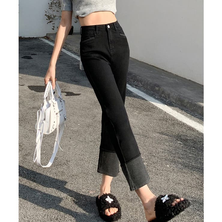 ブラック | ロールアップデニム | aimoha 